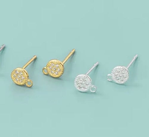 Sterling Sølv 925 Ørestikkere Med Små Zirkonia Sten, Forgyldt, (4,5mm) - Uniq Perler - 133753