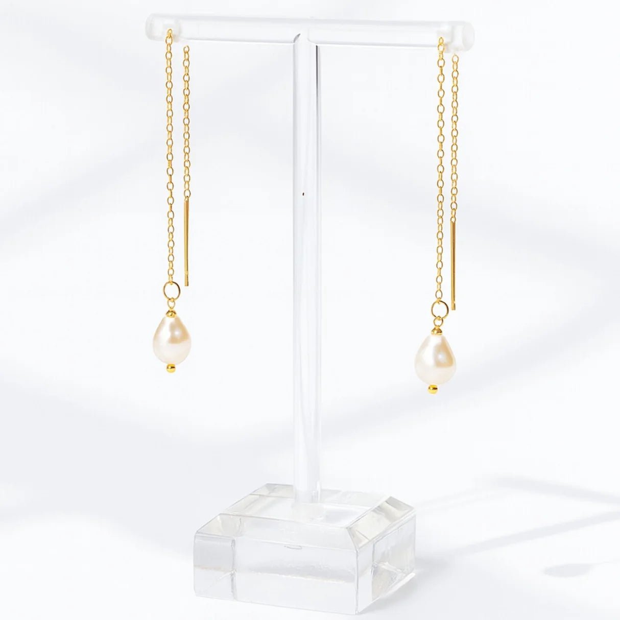 Sterling sølv ørekæde med ferskvandsperle (70 mm) - Uniq Perler - 115152