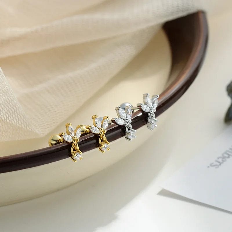 Sterling Sølv Ørestikker Med Lille Vedhæng - Uniq Perler - 1111490131