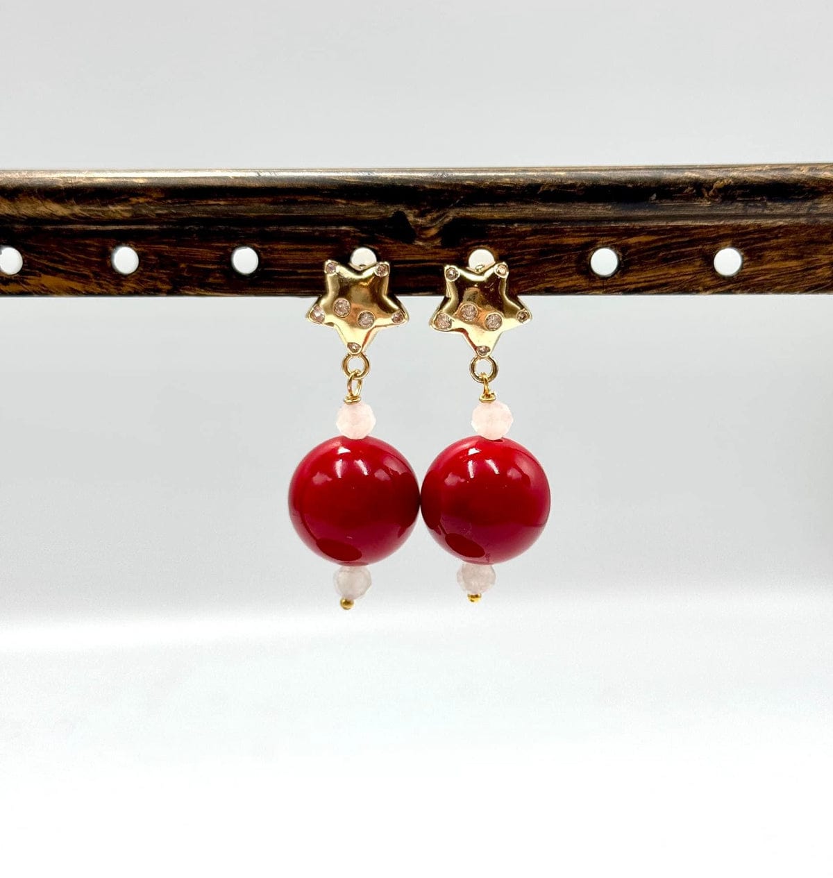 Stjerne Ørestikkere Med Klare Zirkonia Sten, Forgyldt, 13x11mm - Uniq Perler - 139841