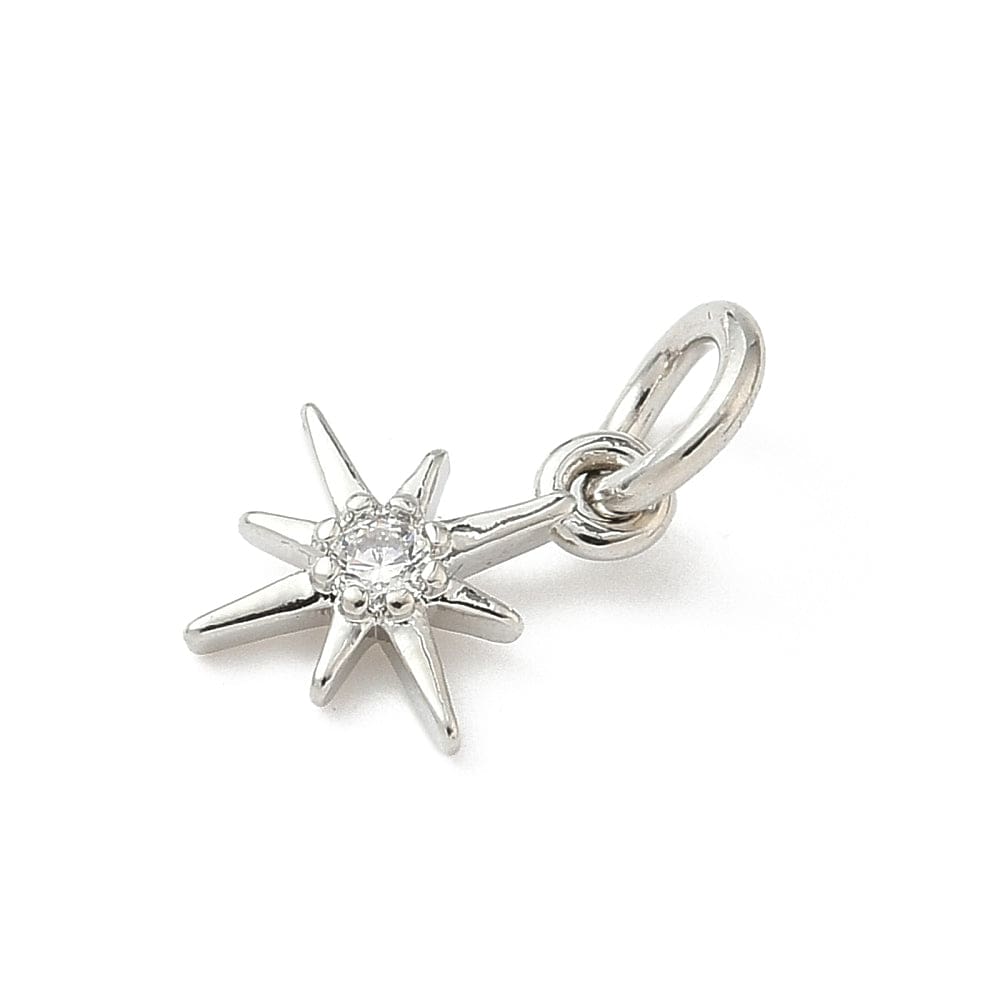 Stjerne Vedhæng - Langtidsholdbar Platin Belagt (10,5x8mm) - Uniq Perler - 115464