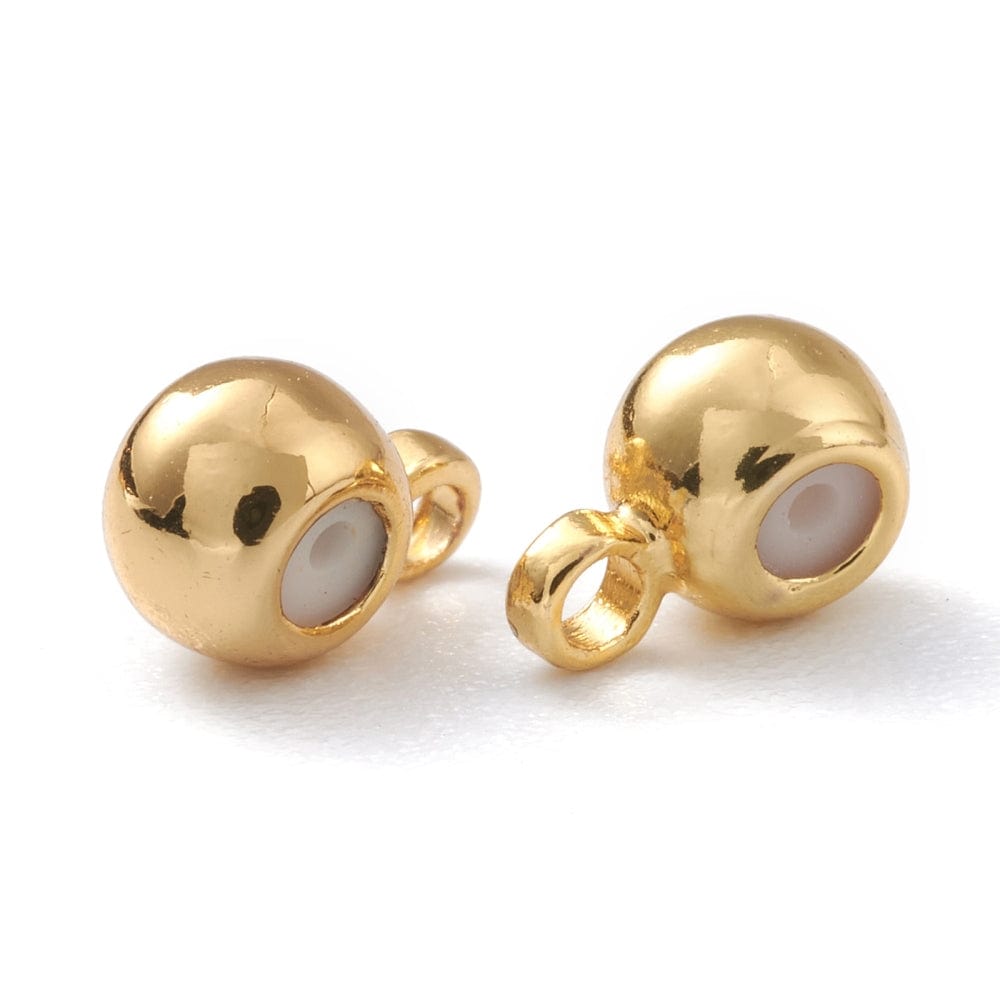 Stopper Perle Med Øje – 18K Langtidsholdbar Forgyldt (6x4x3mm, 5 Stk) - Uniq Perler - 111511