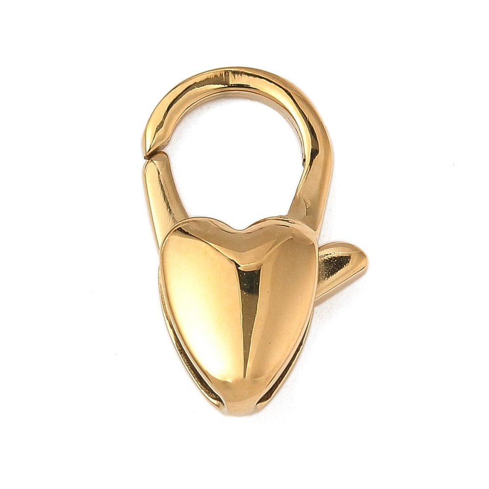 Stor Vandfast Karabin Lås – 18K forgyldt Stål (Str.20x11x5mm) - Uniq Perler - 115540