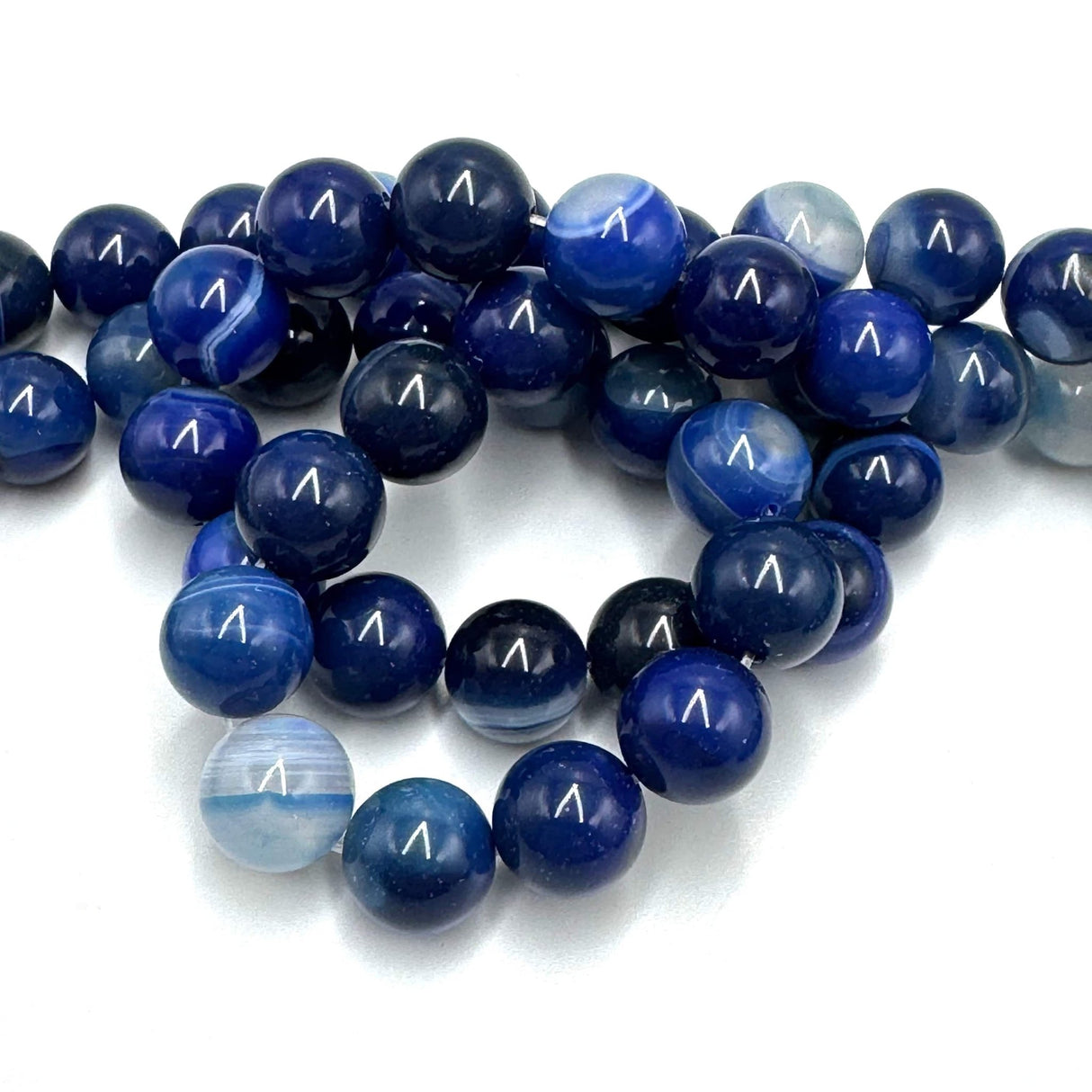 Stribe Agat – Blå (14mm) - Uniq Perler - 74479