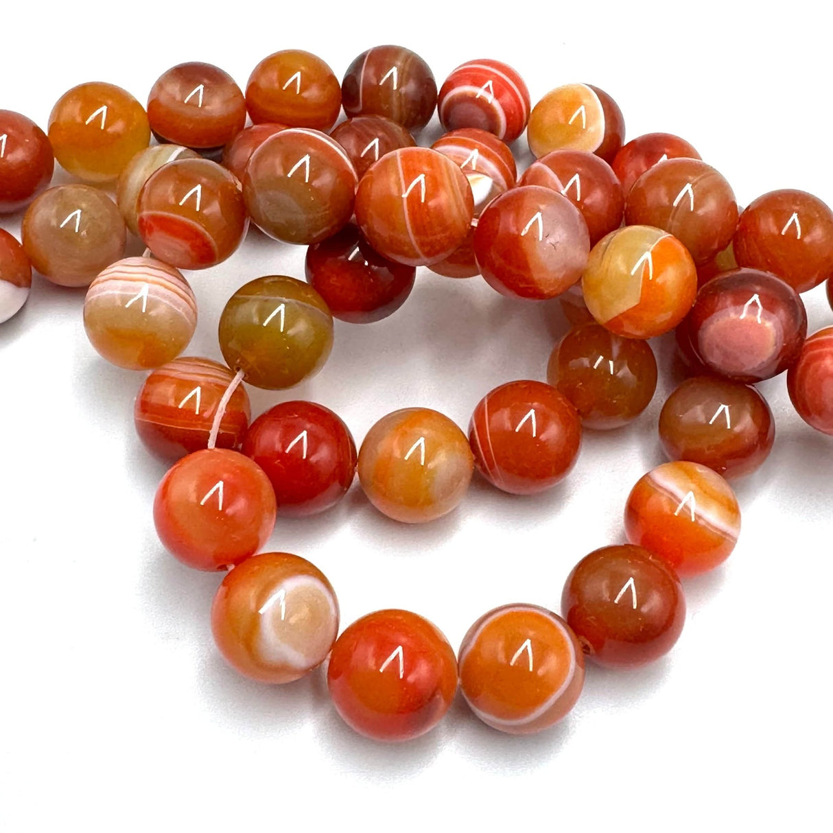 Stribe Agat – Orange (14mm) - Uniq Perler - 116150