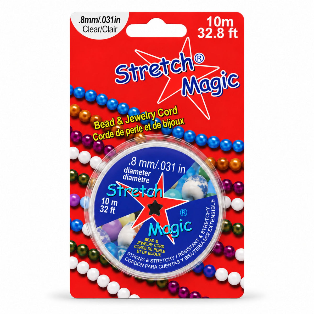 Super Stærk Elastiksnor - Klar (0,8mm, 5 Meter) - Uniq Perler - 125340