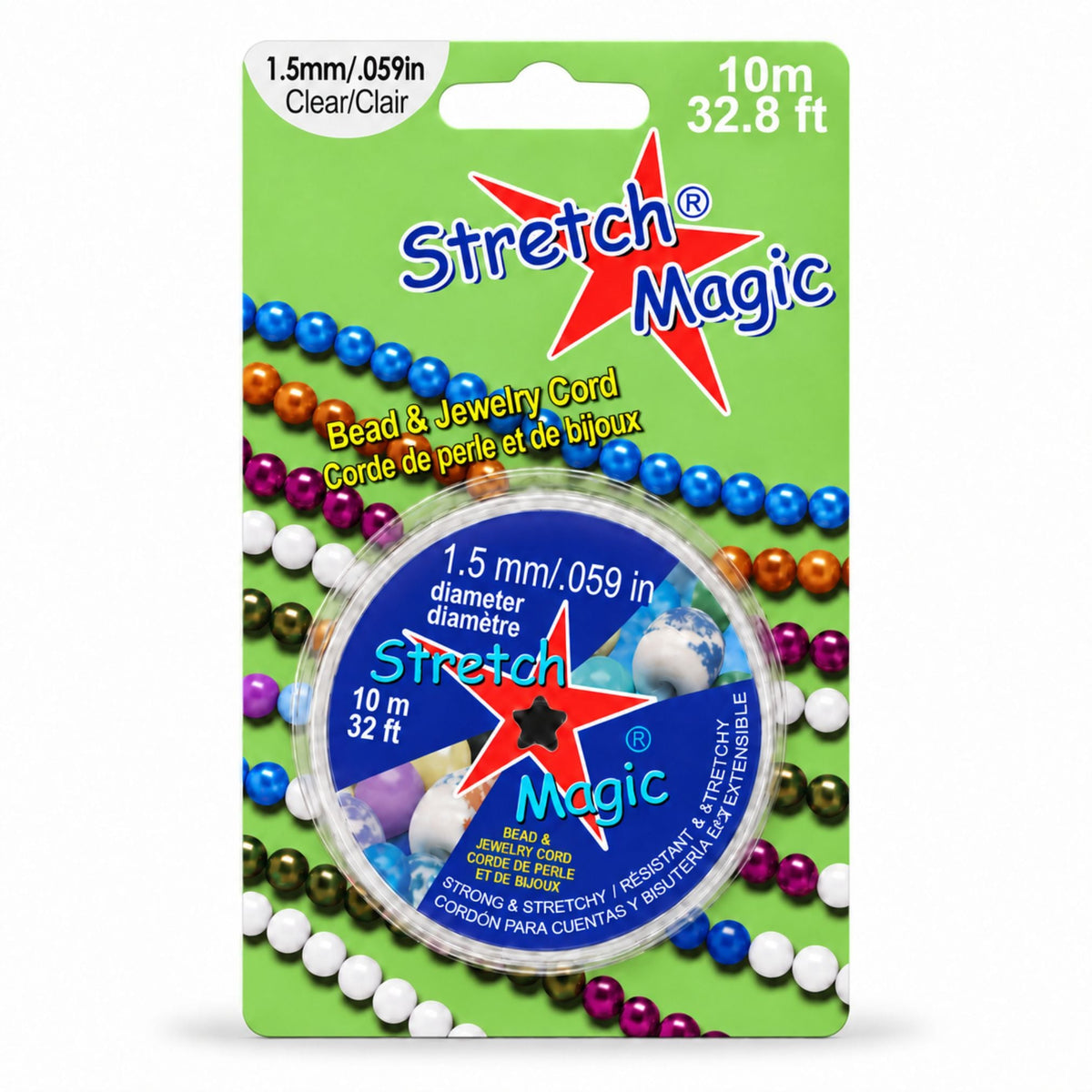 Super Stærk Elastiksnor – Klar (1,5mm, 4 Meter) - Uniq Perler - 125324