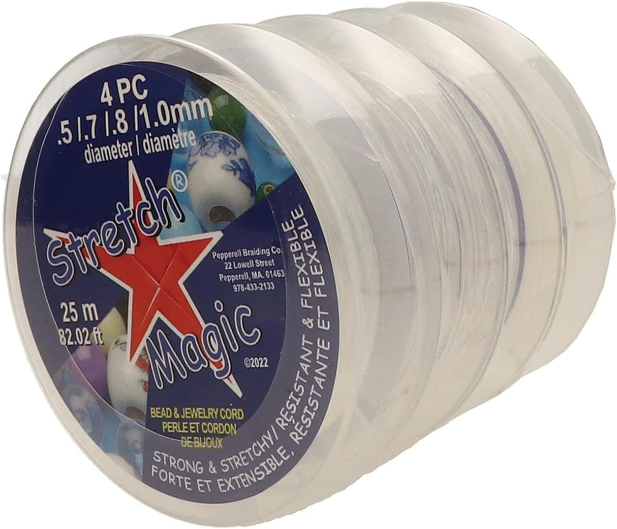 Super Stærk Elastiksnor, Mix - 4 Størrelser (25 Meter) - Uniq Perler - 725879208509