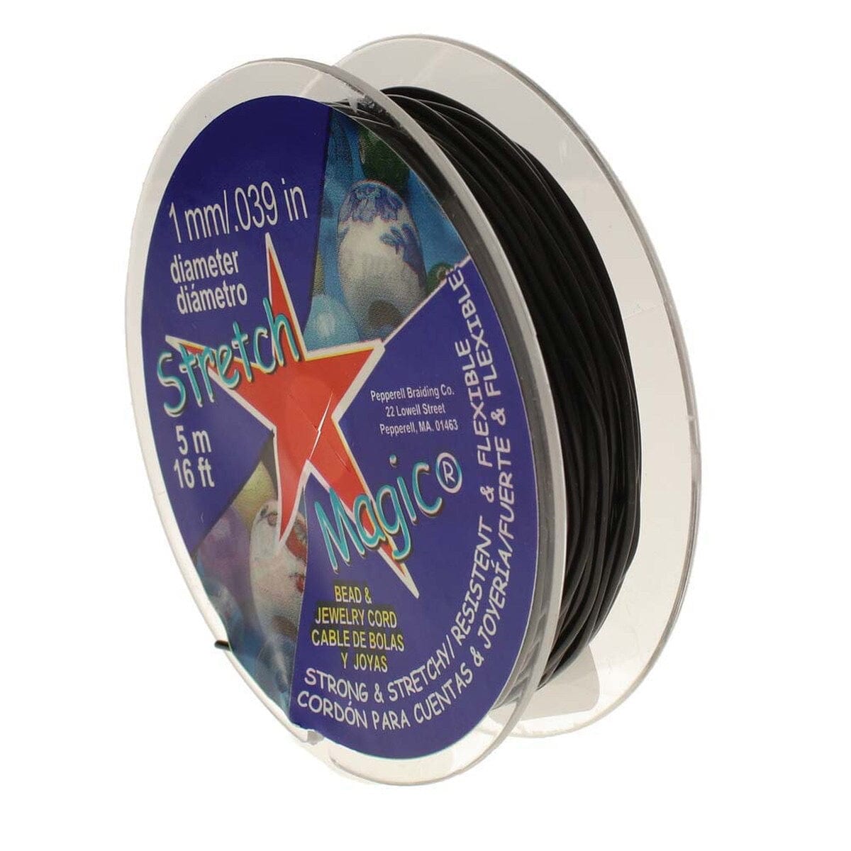 Super Stærk Elastiksnor, Sort - (1mm, 5m) - Uniq Perler - 115058