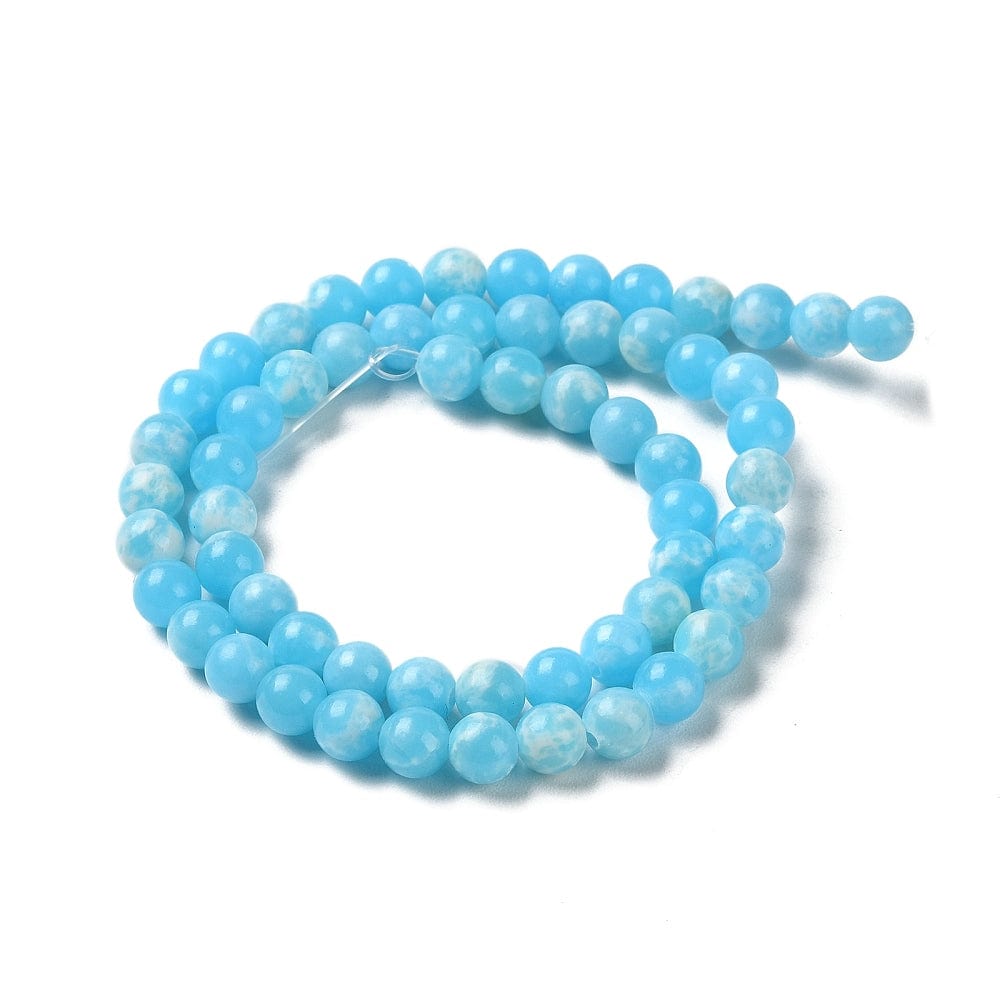 Syntetisk Imperial Jaspis, Blå, (6mm) - Uniq Perler - 112796