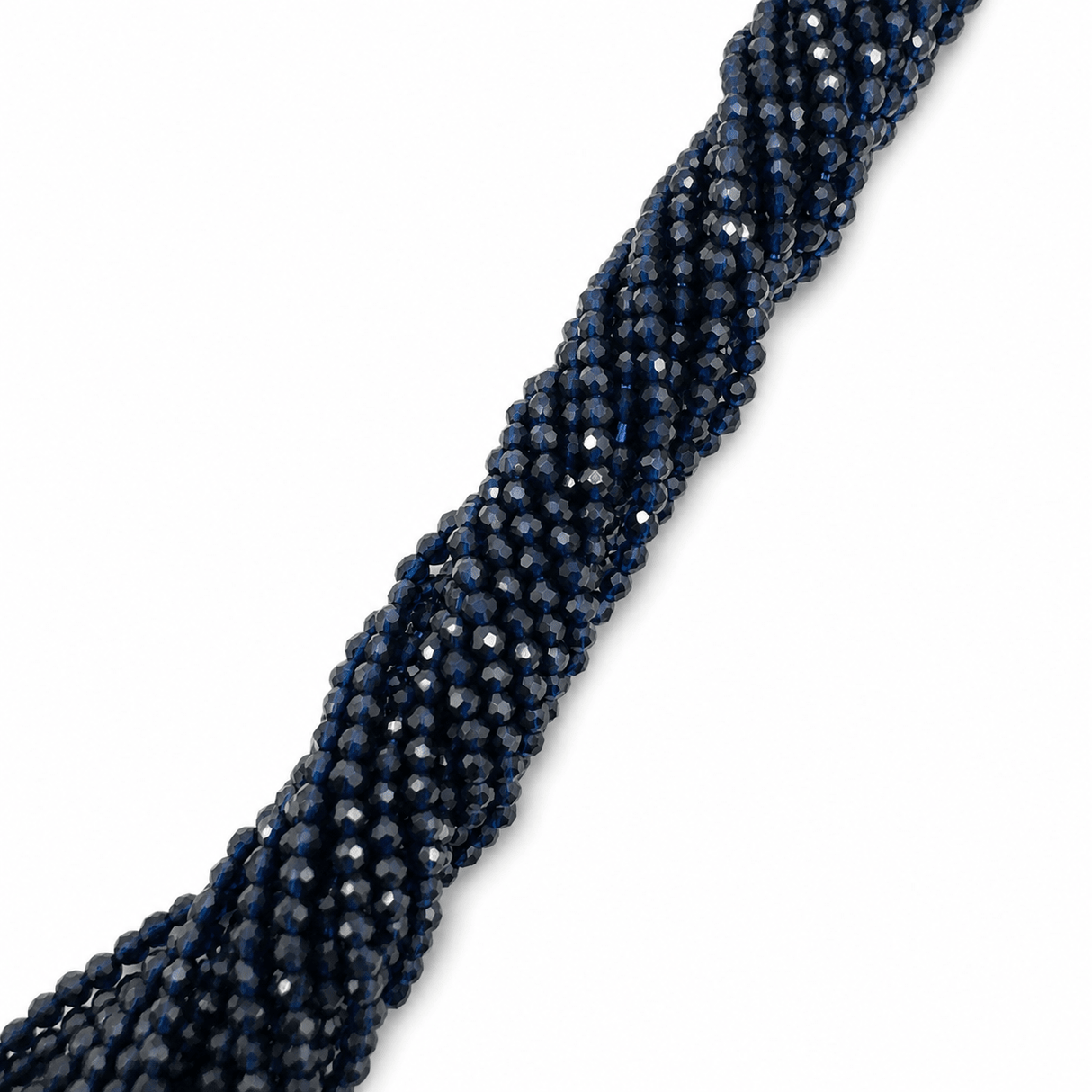Syntetiske Imitation Safir - Blå, Facetteret, Rund (2mm) - Uniq Perler - 116269