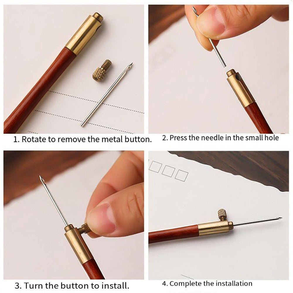 Tambour Heklenål – Tre med stålnål (122x12x6mm)