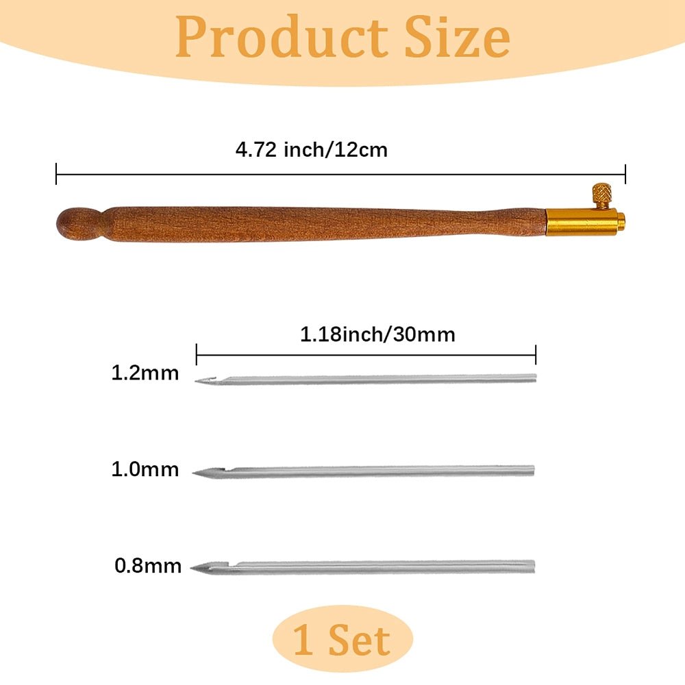 Tambour Heklenål – Tre med stålnål (122x12x6mm)