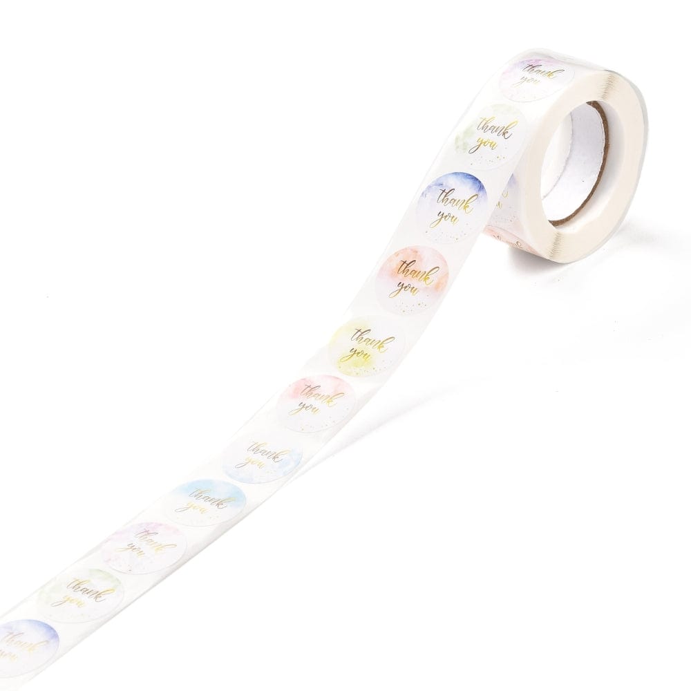 Thank You Klistermærker – Farve Mix (25mm) 1 Rulle, 500 Stk - Uniq Perler - 115391