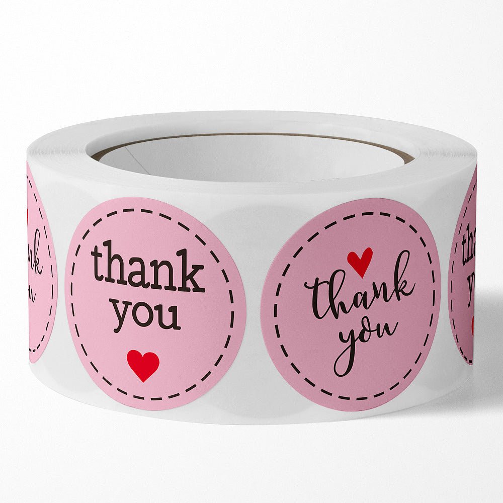 Thank You Klistermærker På Rulle – (25mm) 1 Rulle, 500 stk - Uniq Perler - 126225