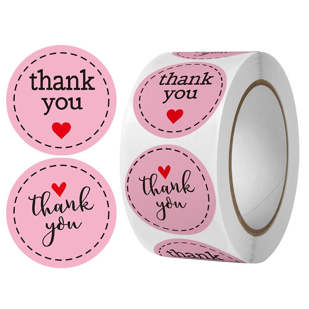 Thank You Klistermærker På Rulle – (25mm) 1 Rulle, 500 stk - Uniq Perler - 126225
