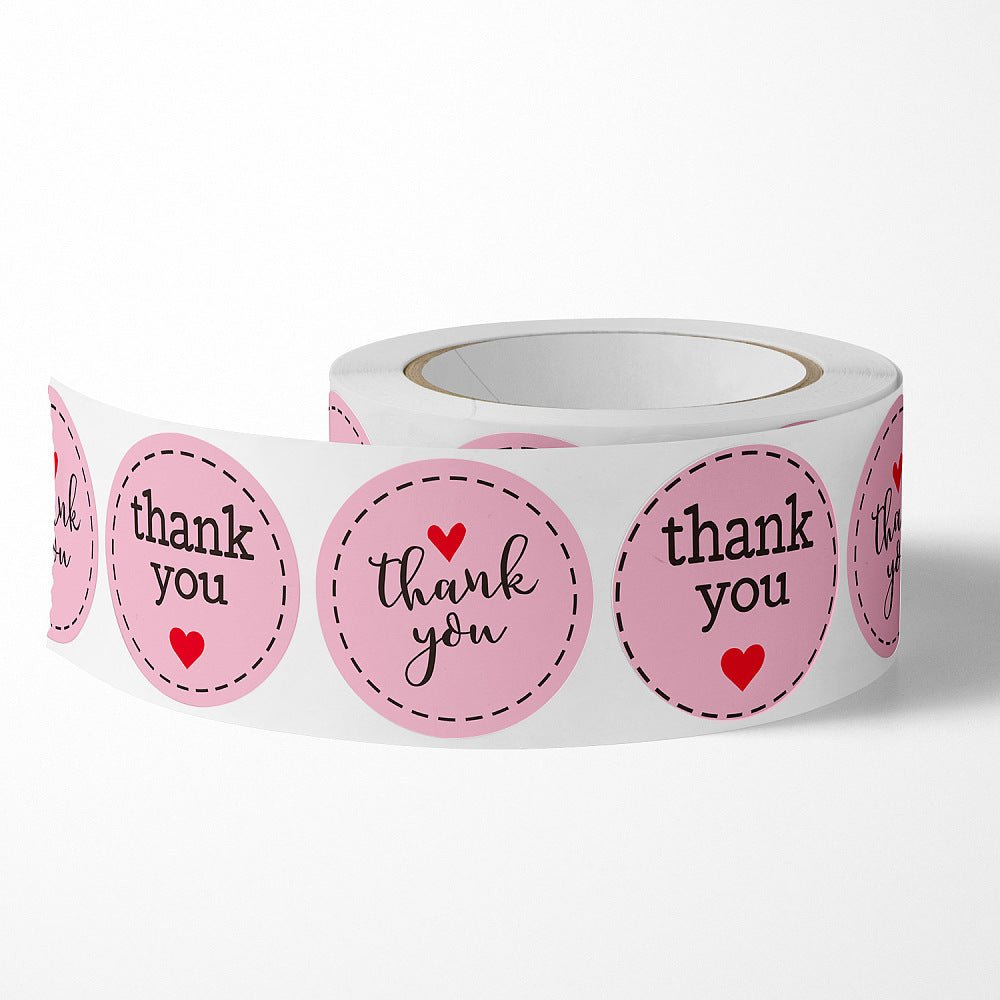 Thank You Klistermærker På Rulle – (25mm) 1 Rulle, 500 stk - Uniq Perler - 126225
