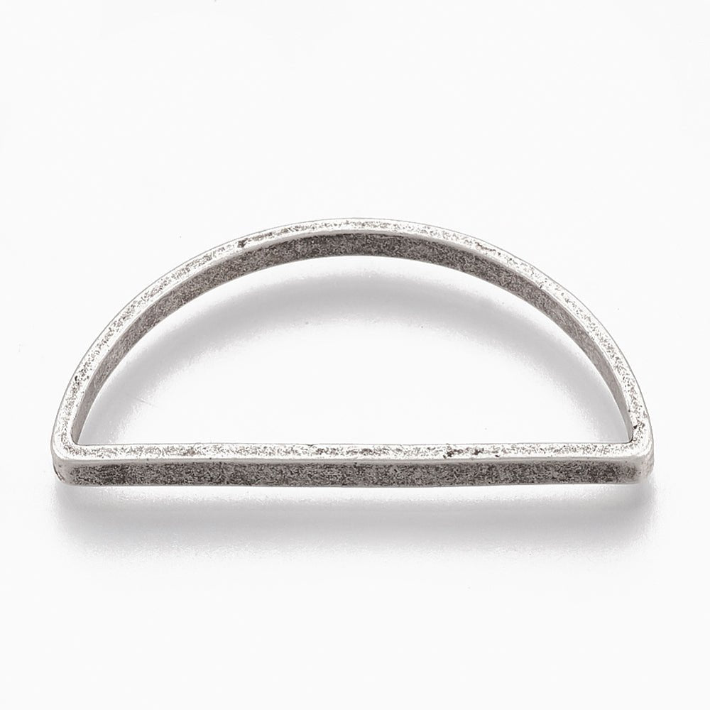 Tibetansk Style Link Ringe – Halvrunde, (15x29.5x2.5mm) 6 stk. - Uniq Perler -