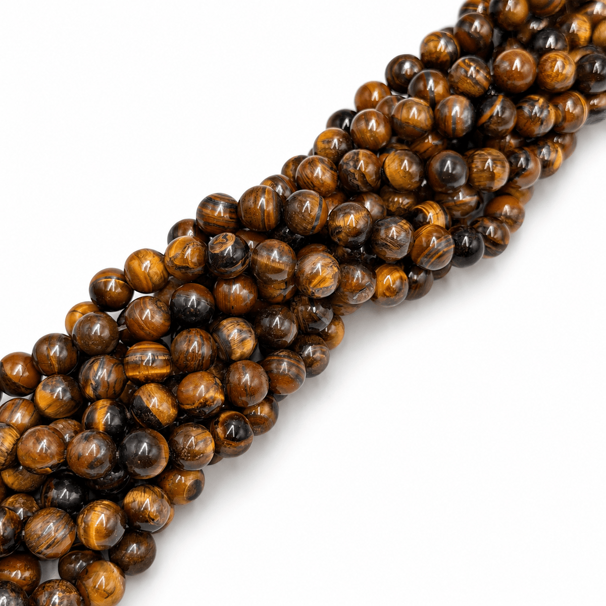 Tigerøje Sten – Brun, Runde (10mm) - Uniq Perler - 998839