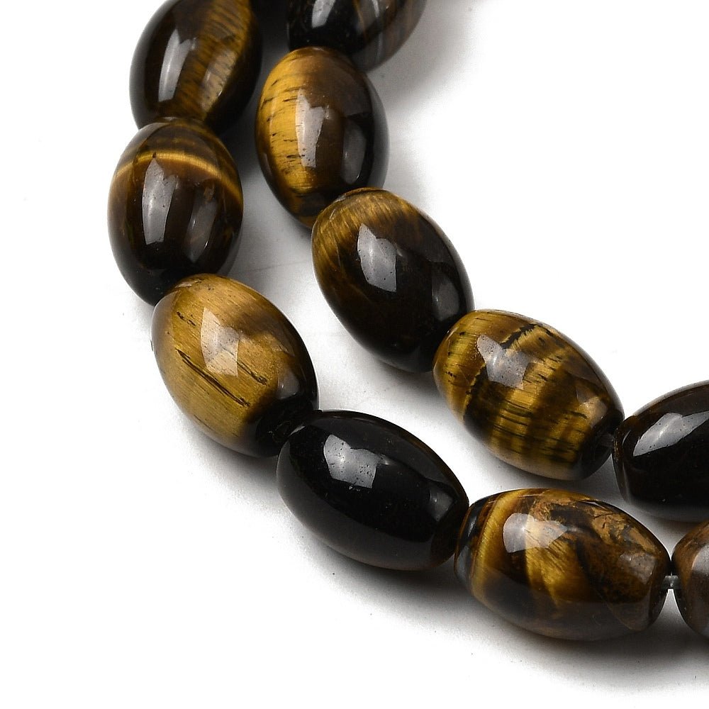 Tigerøye Perler – Risformede AB (12x8,5mm) - Uniq Perler - 117280