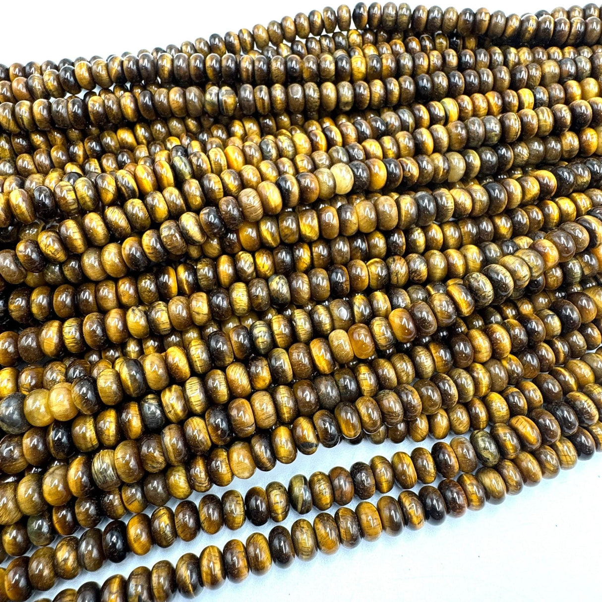 Tigerøje - Rondel Formet (5x8mm) - Uniq Perler - 901008