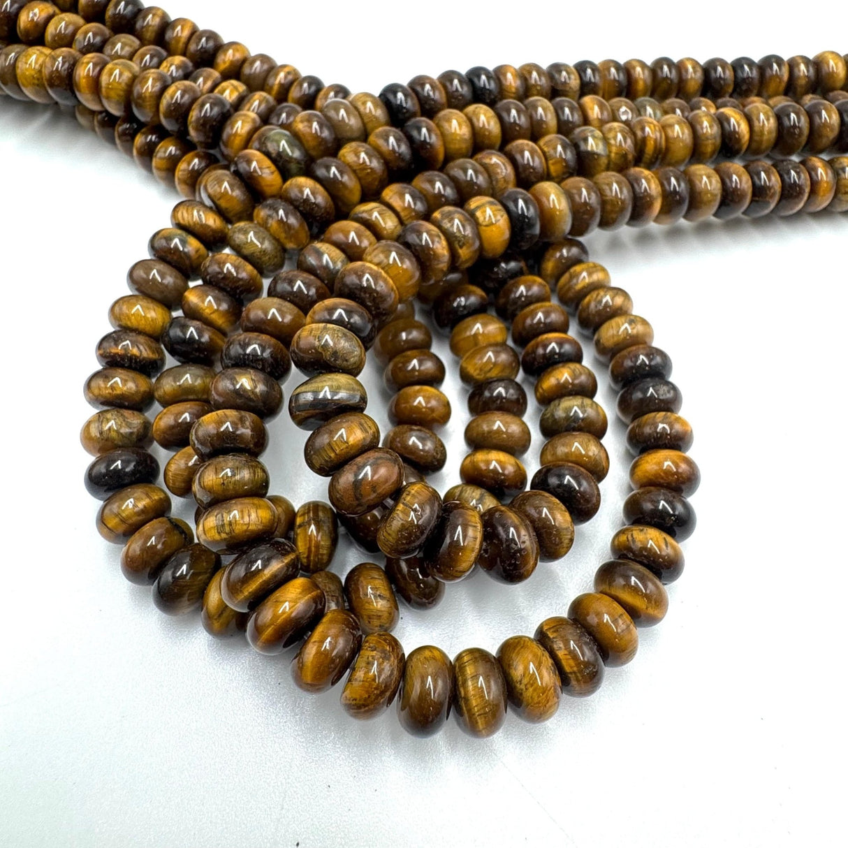 Tigerøje - Rondel Formet (5x8mm) - Uniq Perler - 901008