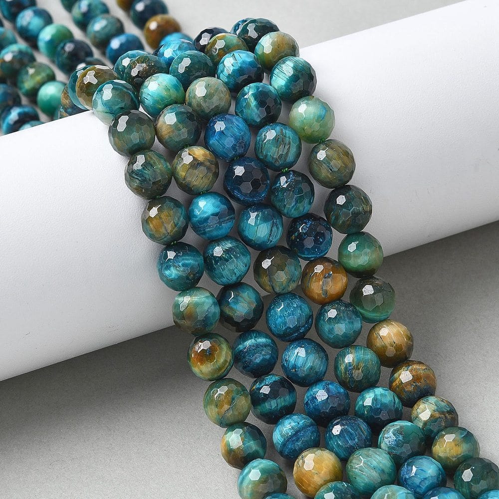 Tigerøje Sten – Facetteret (8mm) - Uniq Perler - 114479