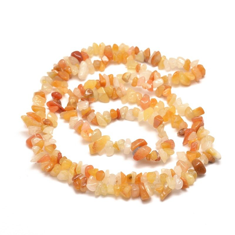 Topas Jade Chips på Streng – Naturstein (5~8mm) 80cm - Uniq Perler -