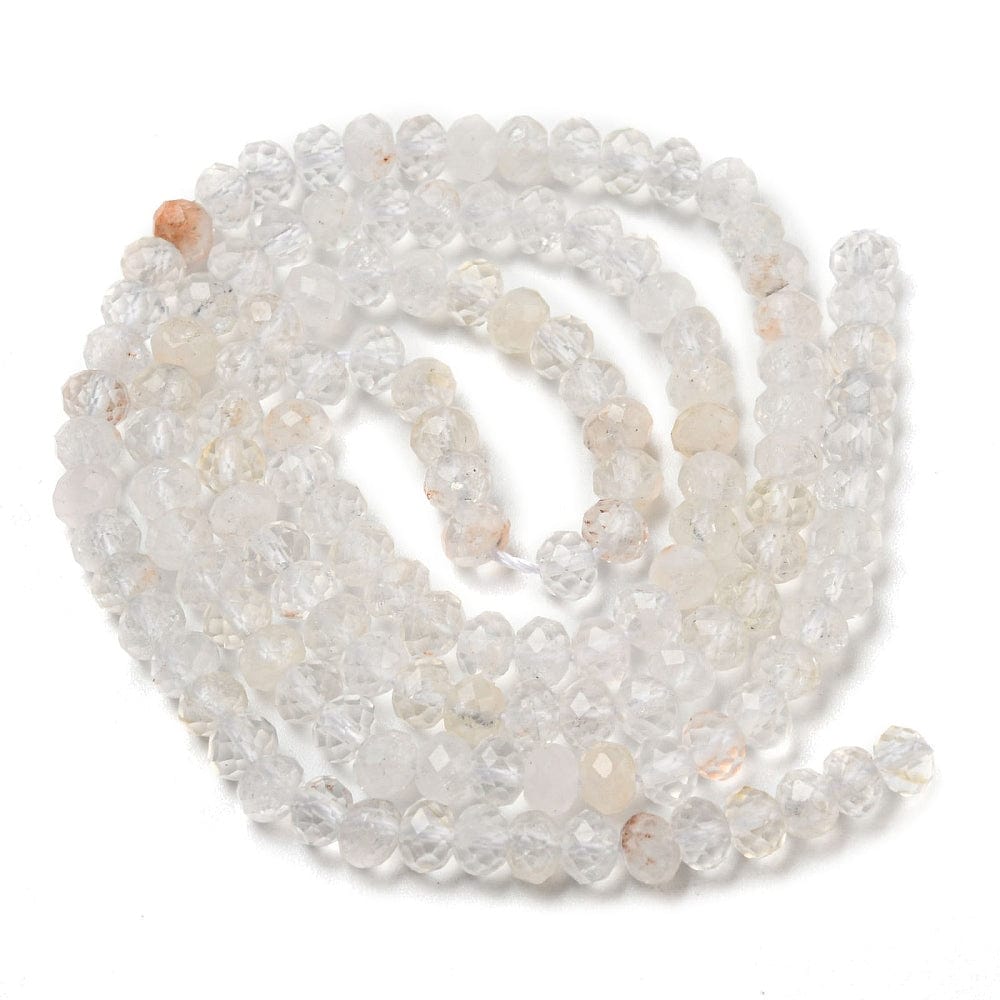 Topaz Perler – Klar, Facetteret Rondel (3mm) - Uniq Perler - 114318