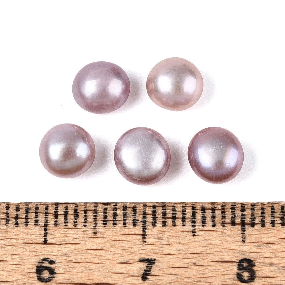 Oben gebohrte Süßwasserperlen - Flache Rückseite (5 - 6mm), 2 Stück - Uniq Perler -