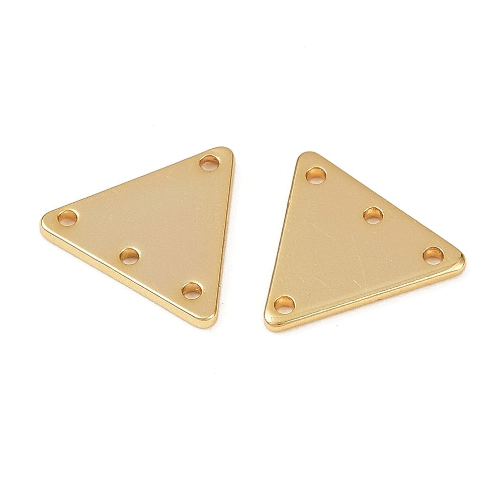 Trekantet Mellemled – 18K Langtidsholdbar Forgyldt (13x11,5mm) 4 Stk - Uniq Perler - 115263