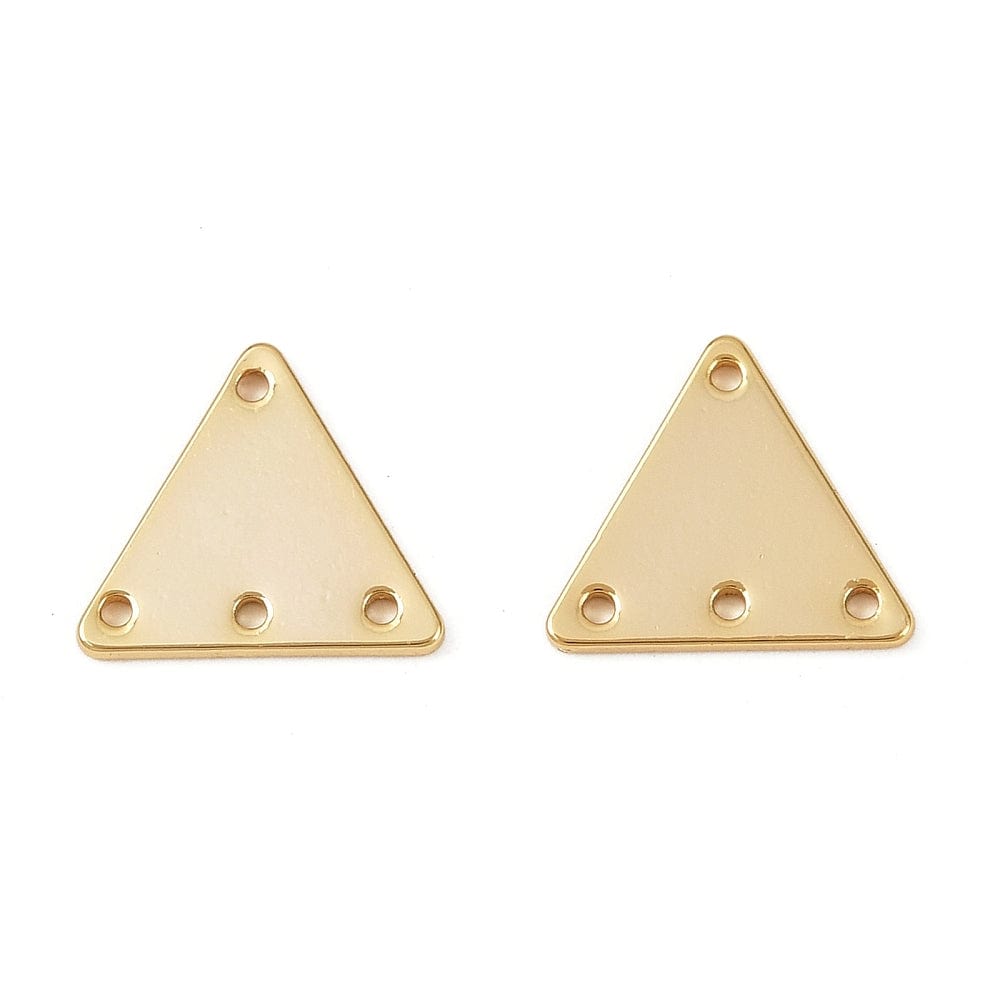 Trekantet Mellemled – 18K Langtidsholdbar Forgyldt (13x11,5mm) 4 Stk - Uniq Perler - 115263