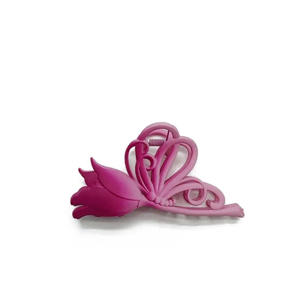 Tulipan Hårklemmer – To-farvet Plast, Old Rose (115x55mm) - Uniq Perler - 122058