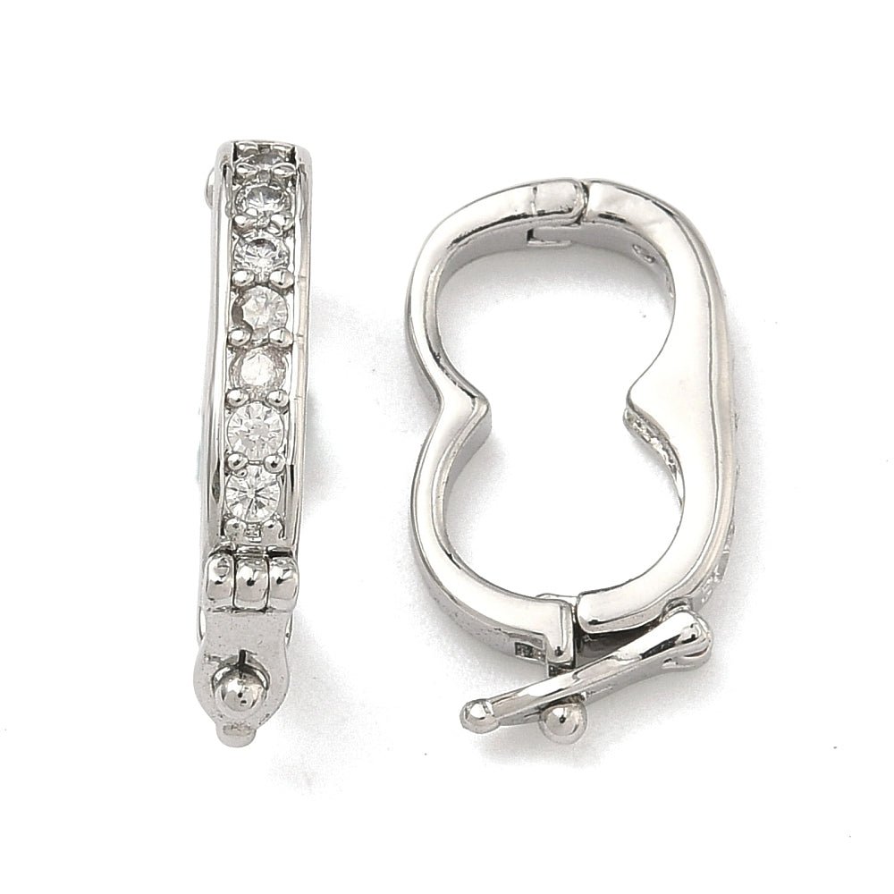 Twister Lås/Fold over Lås– Zirkonia Platinium (18.5mm) - Uniq Perler - 117626