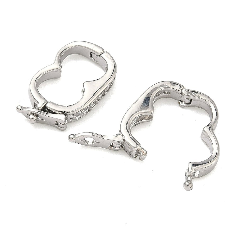 Twister Lås/Fold over Lås– Zirkonia Platinium (18.5mm) - Uniq Perler - 117626