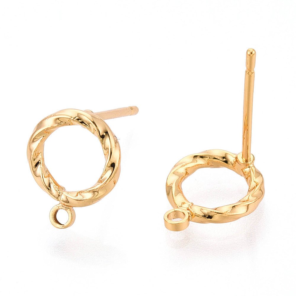 Twistet Ørestikker – 18 Karat langtidsholdbar Forgyldt (10x8mm) - Uniq Perler - 116956