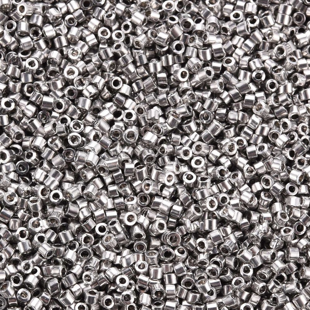 Uniq Seed Beads, Metallic Silver, 1,5x2mm, 10g - Uniq Perler - 120991