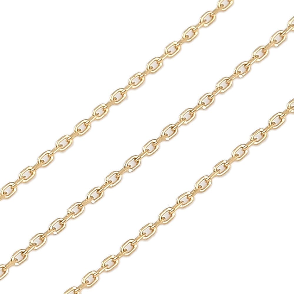 Vandfast Ankerkæde – Forgyldt Stål (2x1x0,2mm) - Uniq Perler - 113818