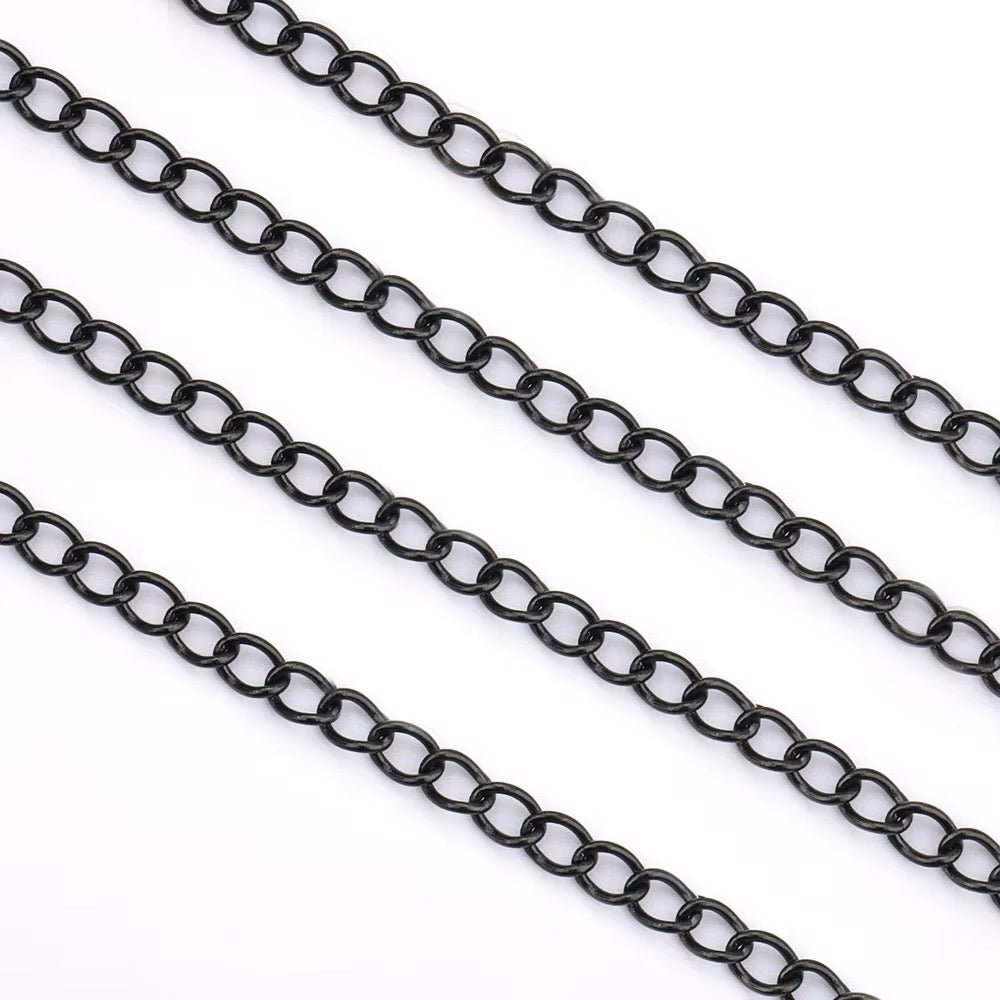 Vandfast Ankerkæde, Sort Stål, 2,5mm, (1m) - Uniq Perler - 125245