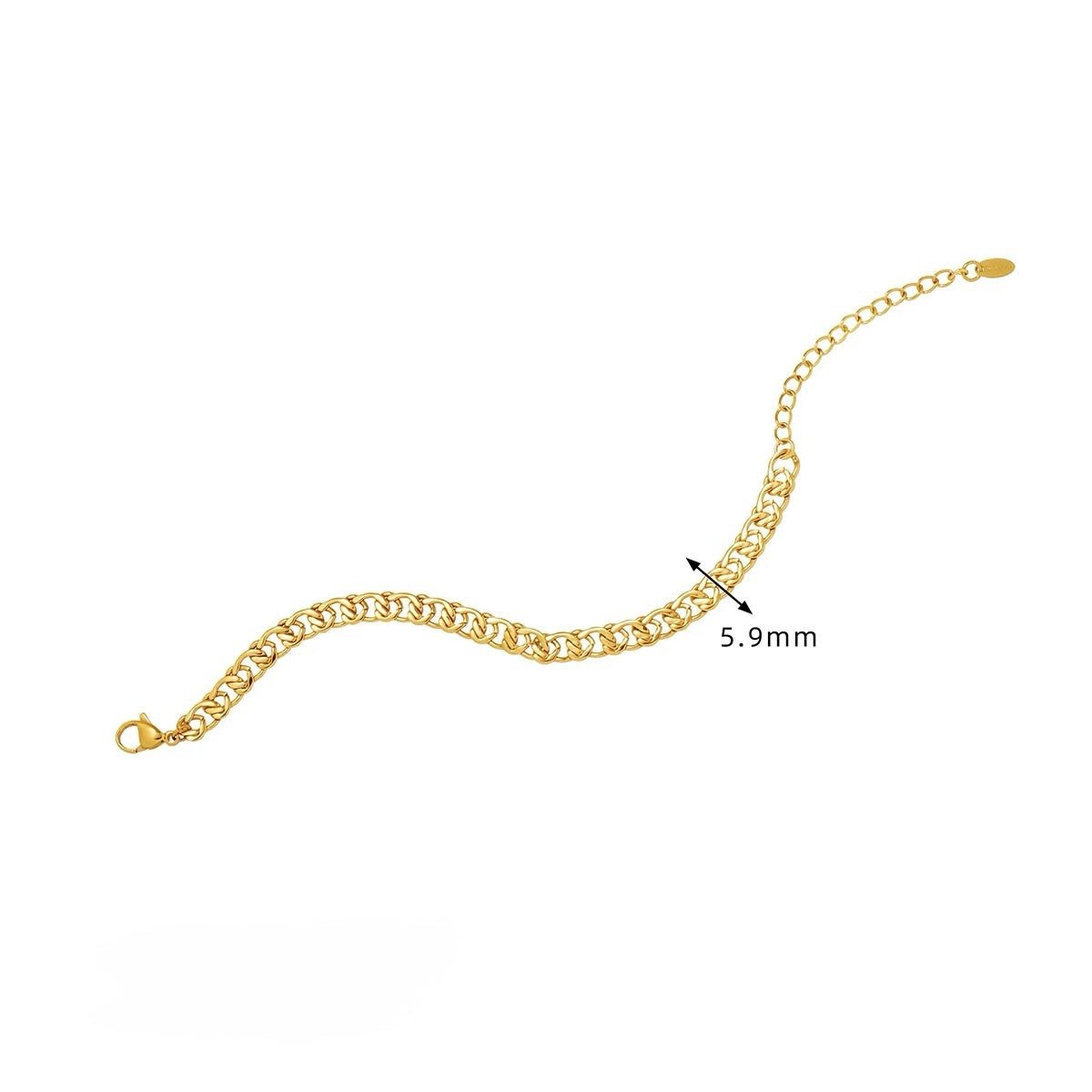 Vandfast Armbånd – ( Forgyldt Stål 15+5 cm) - Uniq Perler -