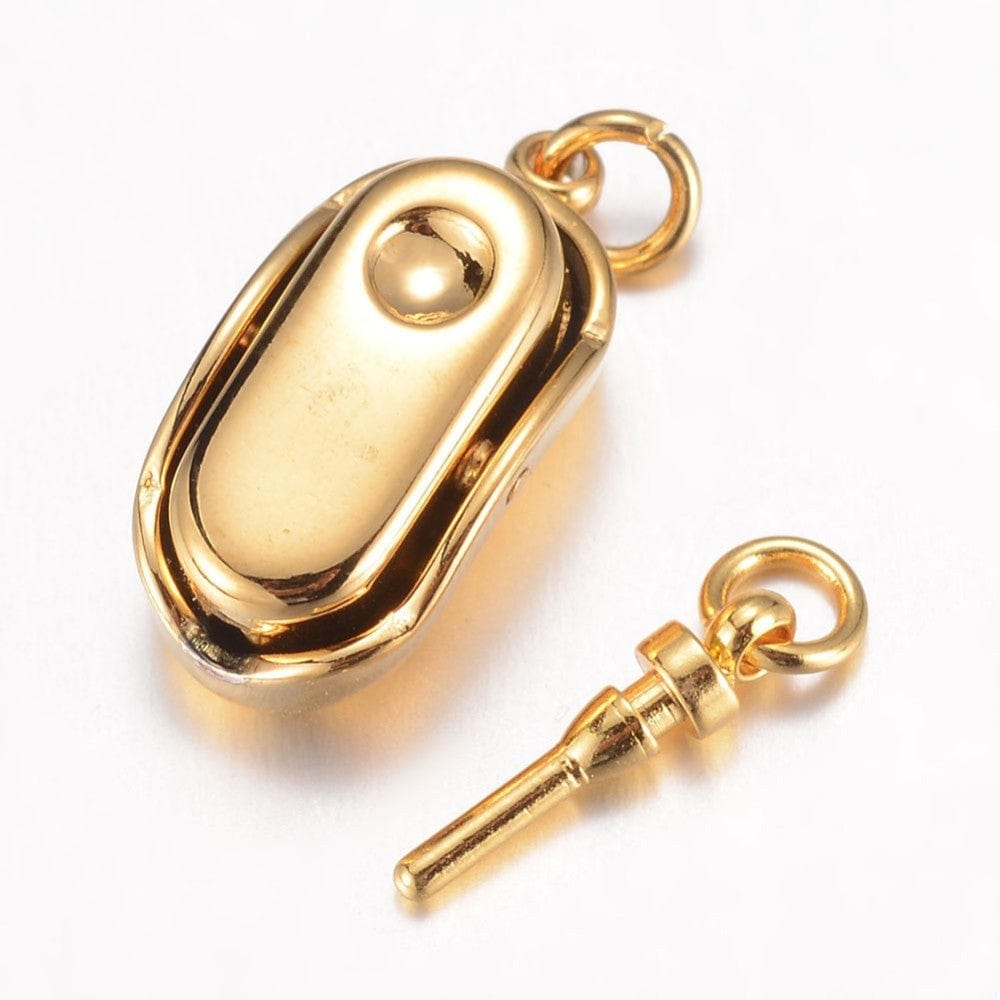 Vandfast Box Lås – Forgyldt Stål (20x8x7mm) - Uniq Perler - 113810