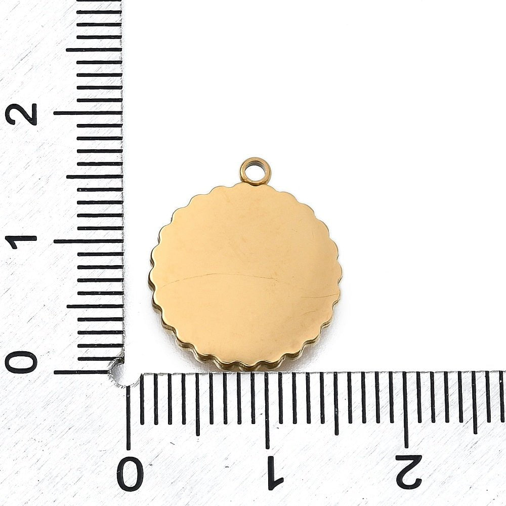 Vandfast Cabochon Indfatning – 14K Forgyldt Stål, Rund (4mm) 2 stk. - Uniq Perler - 119127