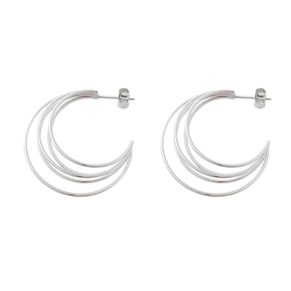 Vandfast Creoler Med Flere Lag, Stål, (32mm) - Uniq Perler - 114908