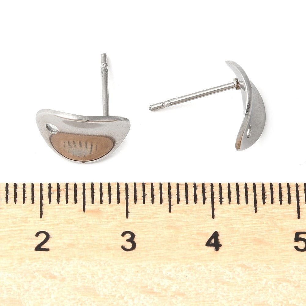 Vandfast Dråbe Ørestikkere, Stål, ( 11x8,5mm) - Uniq Perler - 957924