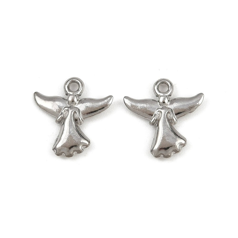 Vandfast Engle Vedhæng - Stål (12.5x12x2mm) 2 stk - Uniq Perler -