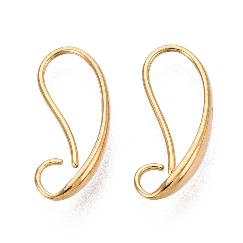 Vandfast Enkel Ørekrog – 18K Forgyldt Stål (18,5x3mm) - Uniq Perler - 115337