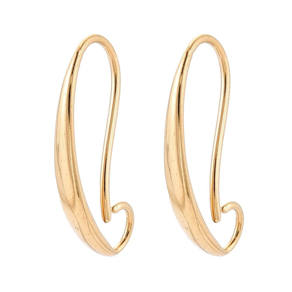 Vandfast Enkel Ørekrog – 18K Forgyldt Stål (18,5x3mm) - Uniq Perler - 115337