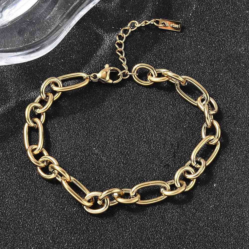 Vandfast Figaro Armbånd – 18K Forgyldt Stål (16cm) - Uniq Perler - 115825