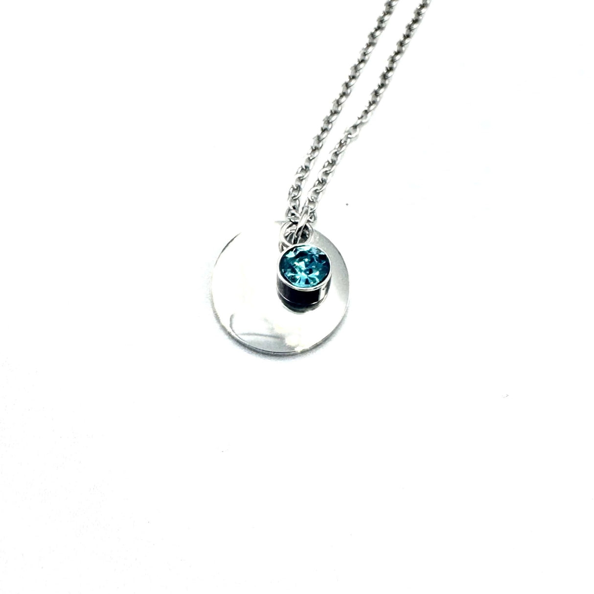 Vandfast Halskæde Med Turkis Vedhæng, Stål, 41+5cm(perfekt til stempling) - Uniq Perler - 115014