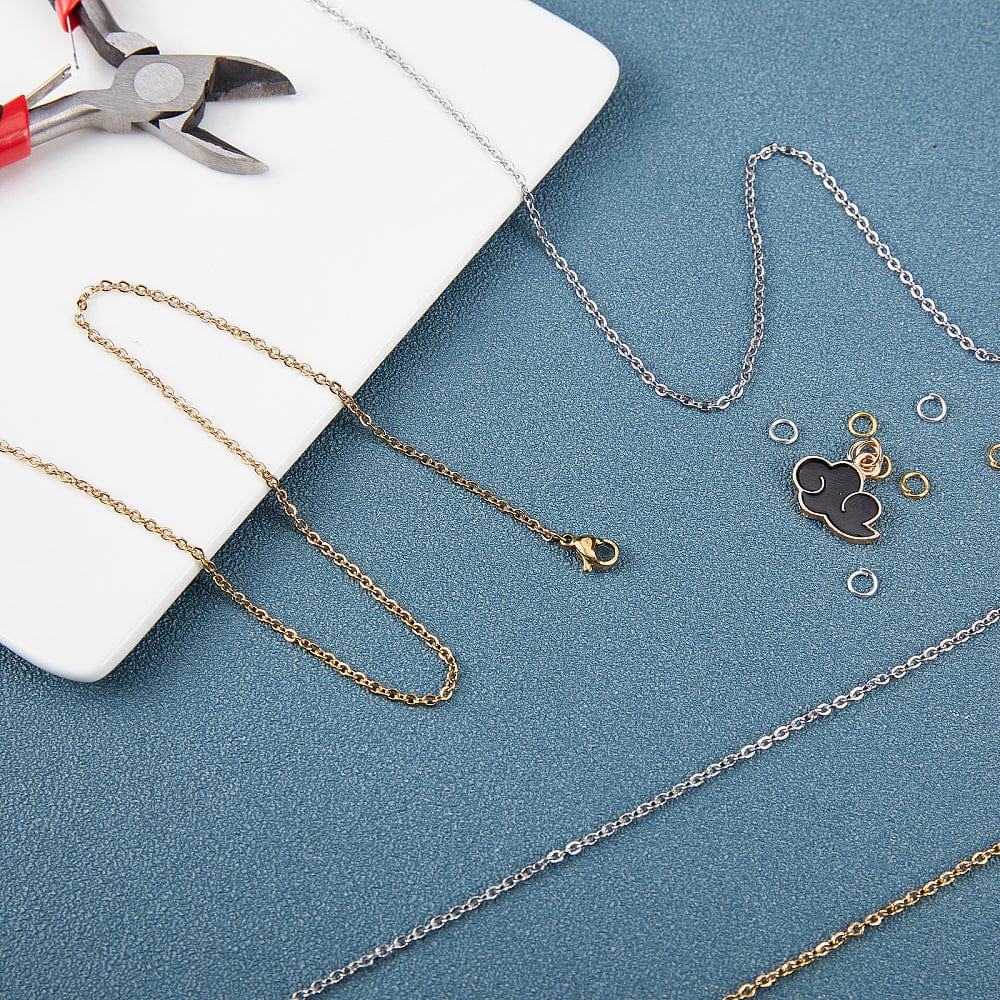 Vandfast Halskæde – Rustfrit Stål, 18K Forgyldt & Platin (45cm) 20 Stk - Uniq Perler - 114605